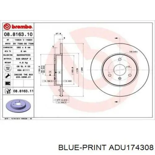 Передние тормозные диски 986479305 Bosch