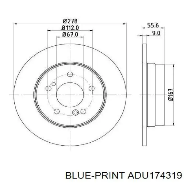 Тормозные диски ADU174319 Blue Print