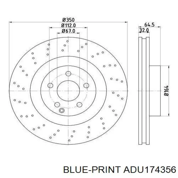 Передние тормозные диски ADU174356 Blue Print