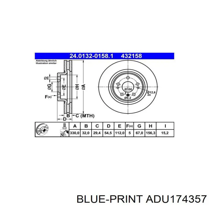 Купить ADU174357 Blue Print Ротор тормозной