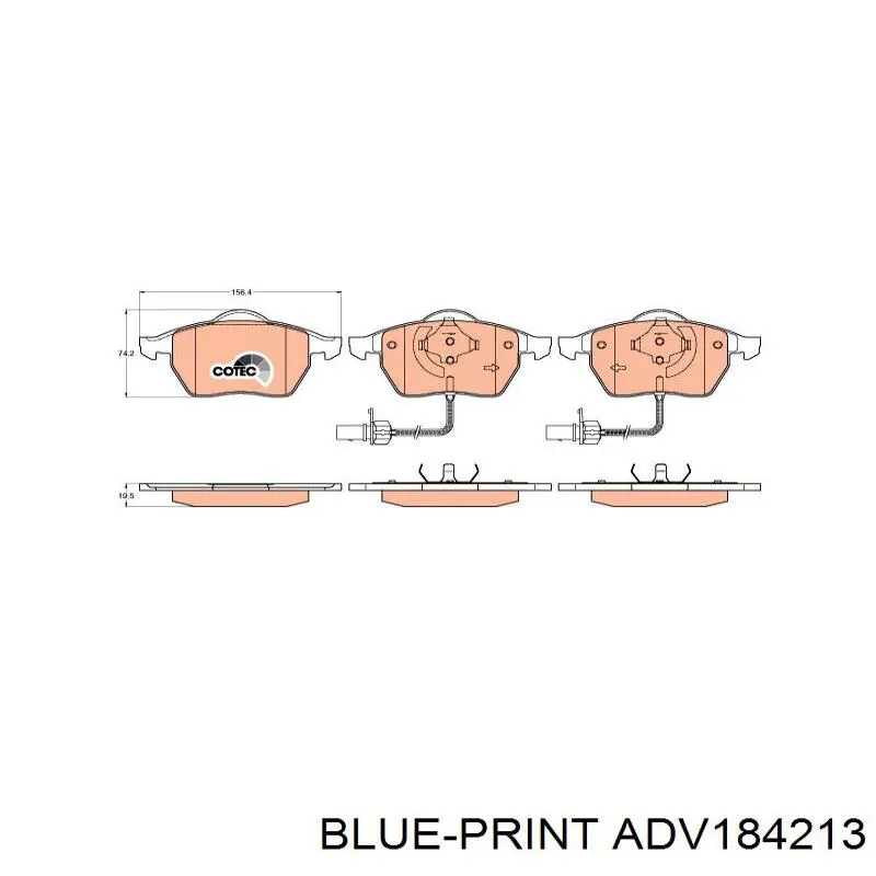 Передние тормозные колодки ADV184213 Blue Print