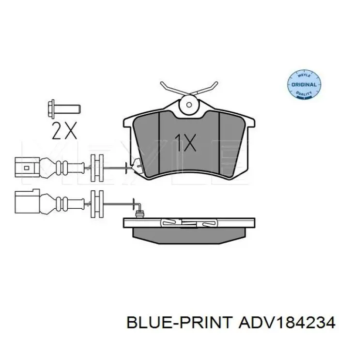 Задние тормозные колодки ADV184234 Blue Print