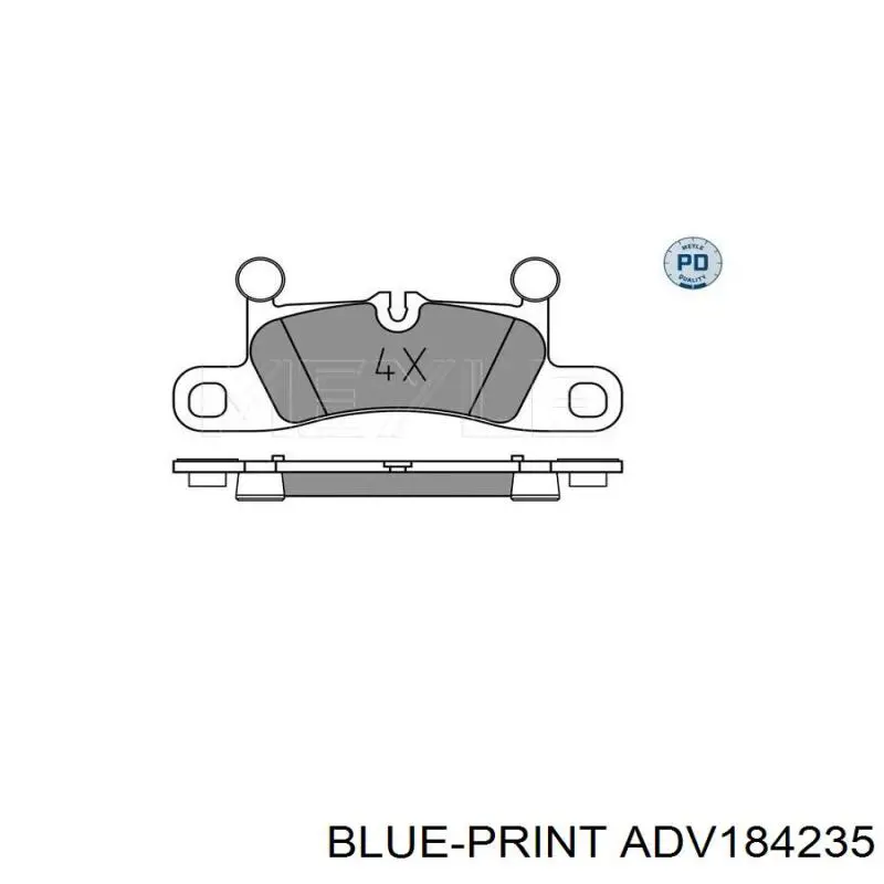 Pastillas de freno traseras ADV184235 Blue Print