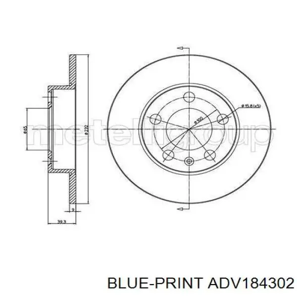 ADV184302 Blue Print Дисковый тормоз