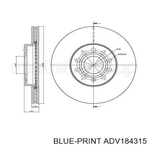 ADV184315 Blue Print Ремкомплект тормозов передних