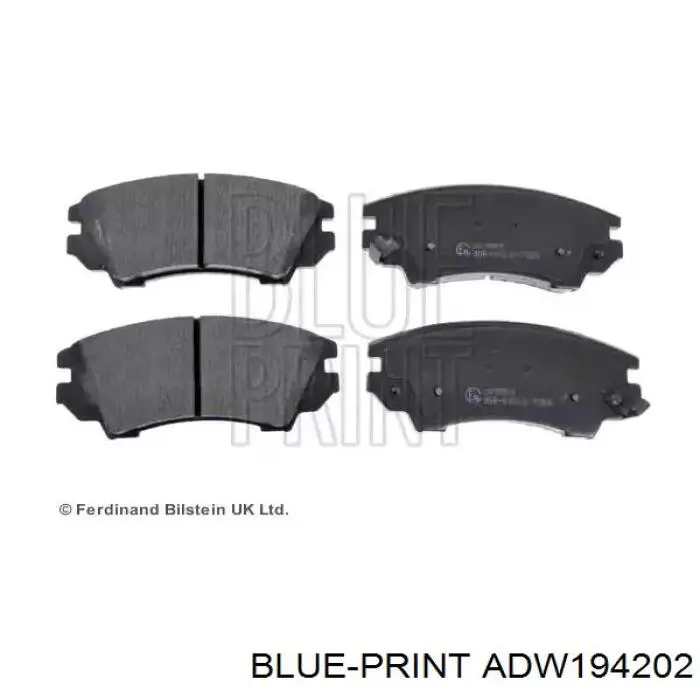 Передние тормозные колодки ADW194202 Blue Print