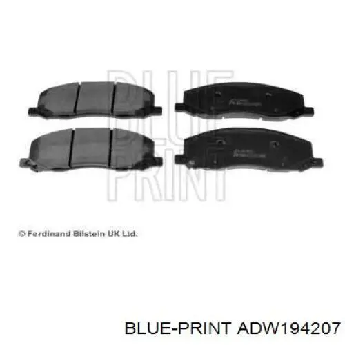 Передние тормозные колодки ADW194207 Blue Print