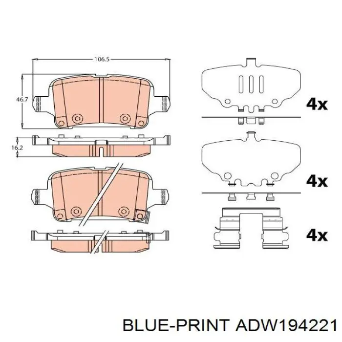 Задние тормозные колодки 13527902 General Motors