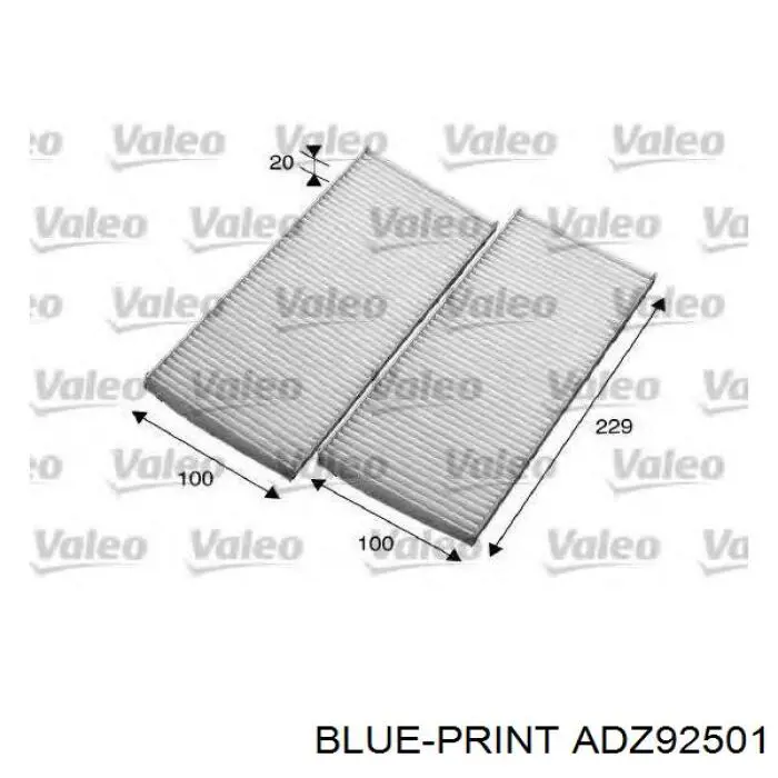 Купить ADZ92501 Blue Print Фильтр салона угольный