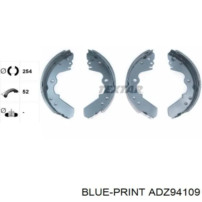 ADZ94109 Blue Print sapatas do freio traseiras de tambor