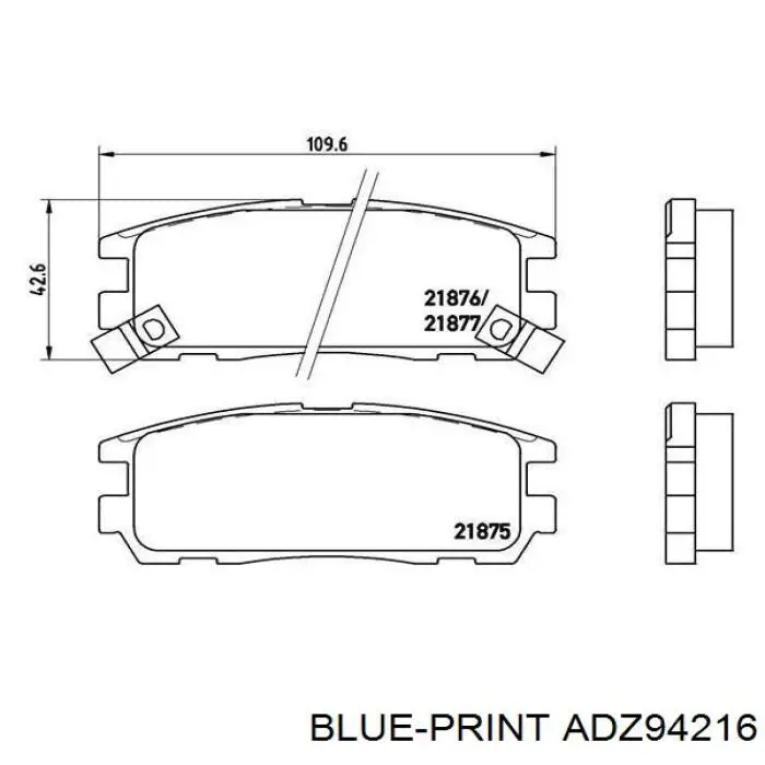 Колодки дисковые  Blue Print ADZ94216 цена, от 19.21 USD