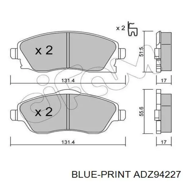 Колодки Blue Print ADZ94227 цена, от 21.44 USD