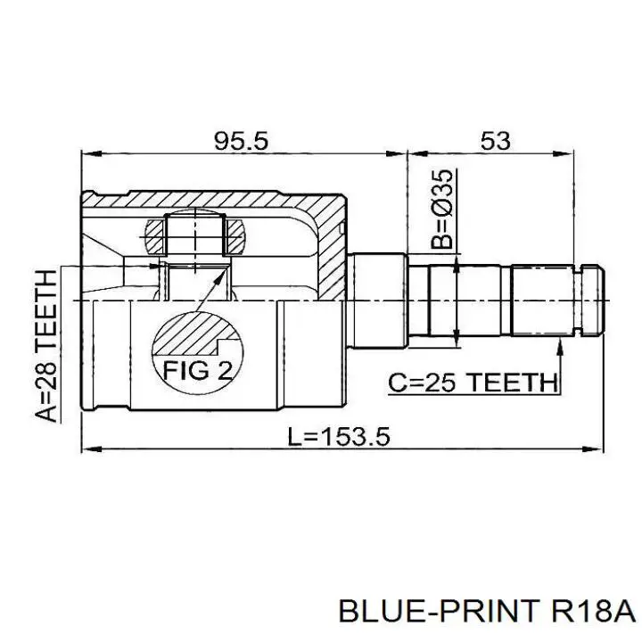 R18A Blue Print Подшипник ступицы передней