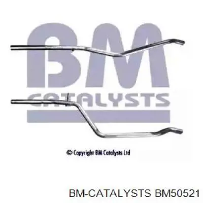 BM50521 BM Catalysts tubo de escape, desde o catalisador até o silenciador