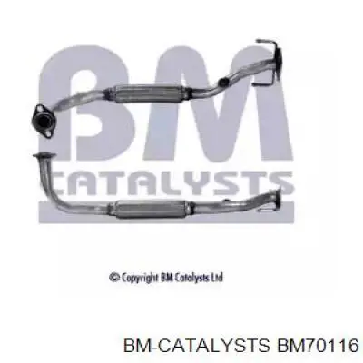 BM70116 BM Catalysts tubo de admissão dianteiro (calças do silenciador)