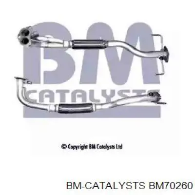 BM70260 BM Catalysts tubo de admissão dianteiro (calças do silenciador)