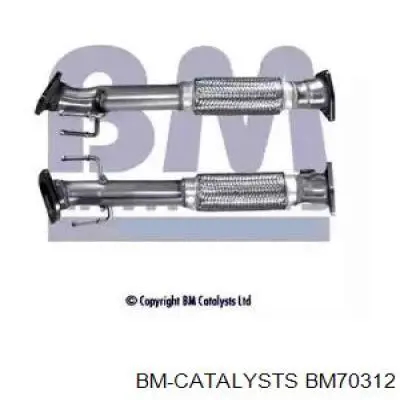 BM70312 BM Catalysts tubo de admissão dianteiro (calças do silenciador)