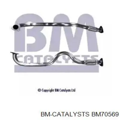 BM70569 BM Catalysts tubo de admissão dianteiro (calças do silenciador)