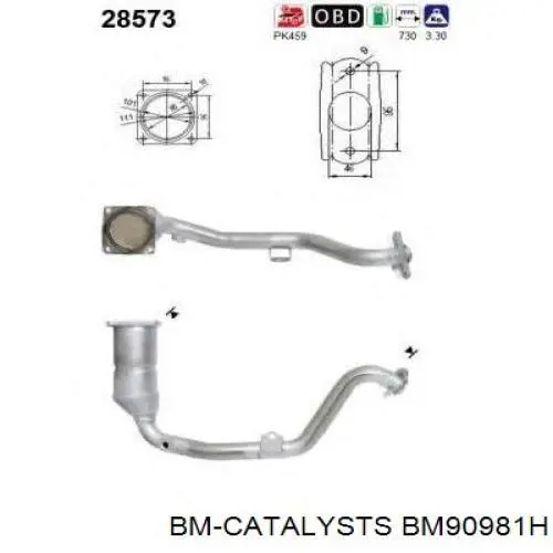 Каталитический нейтрализатор отработавших газов BM Catalysts BM90981H цена, от 172.13 USD