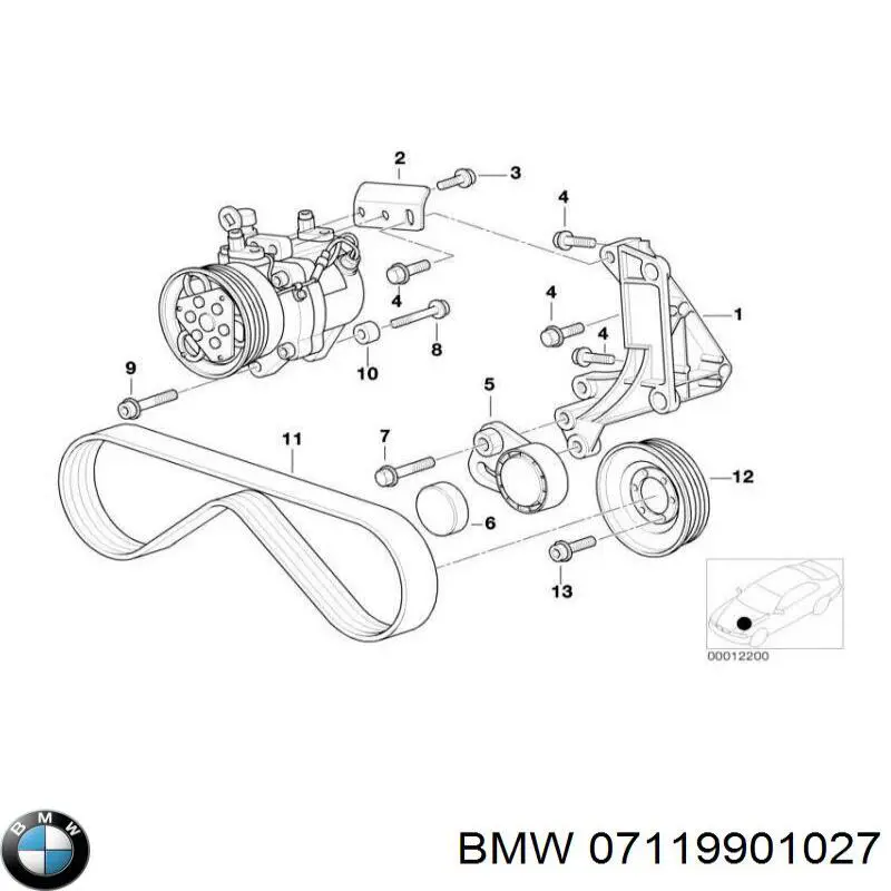 Болт компрессора кондиционера BMW 07119901027 цена, от 3.68 USD