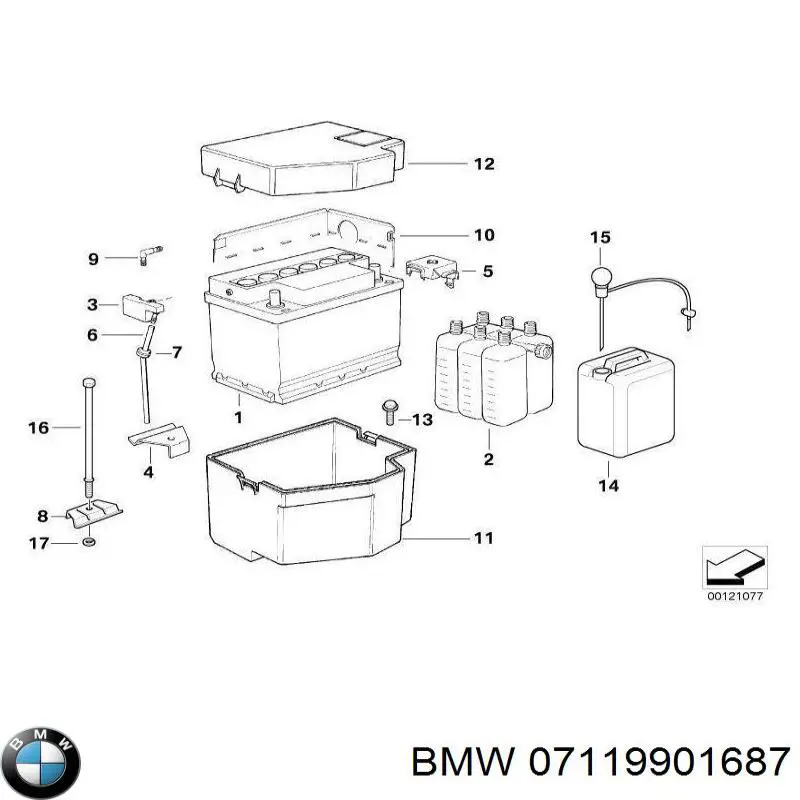 Болт крепления переднего рычага, нижнего 07119901687 BMW