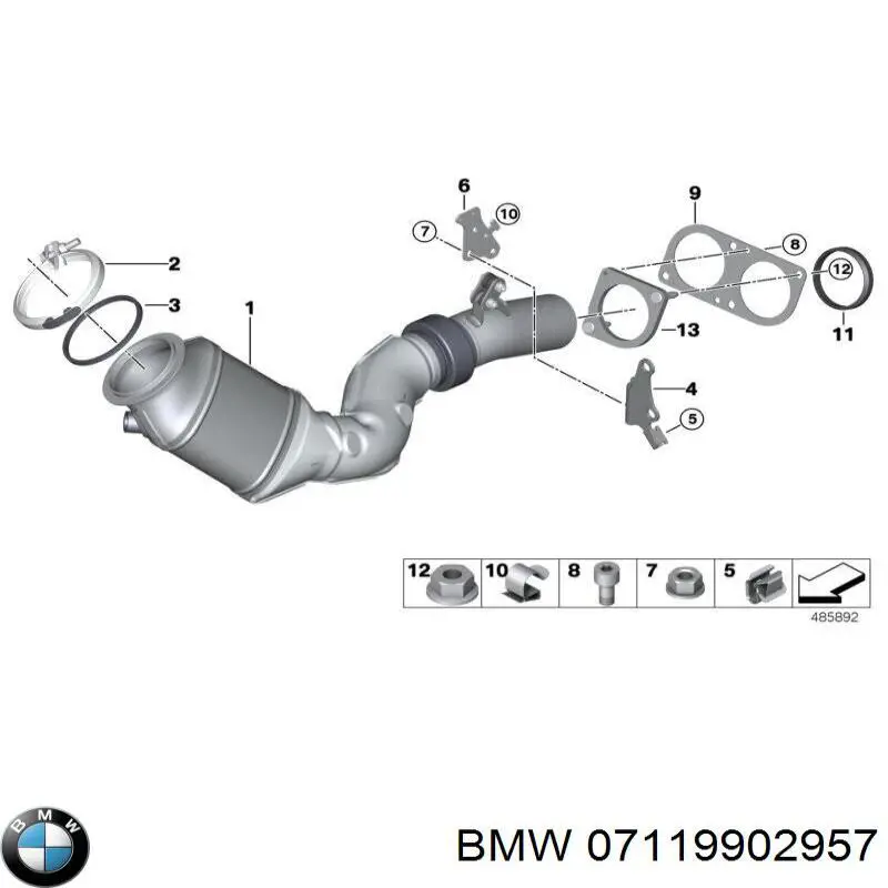 07119902957 BMW Болт выхлопной системы (глушителя)