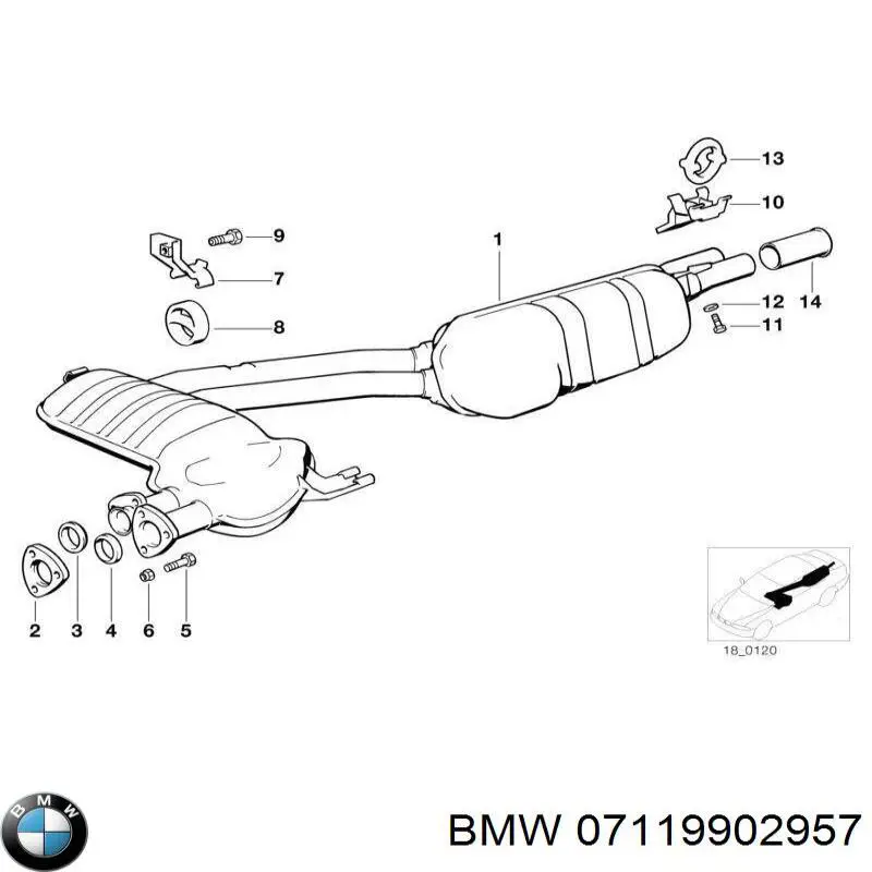 Купить 07119902957 BMW Болт выхлопной системы (глушителя)