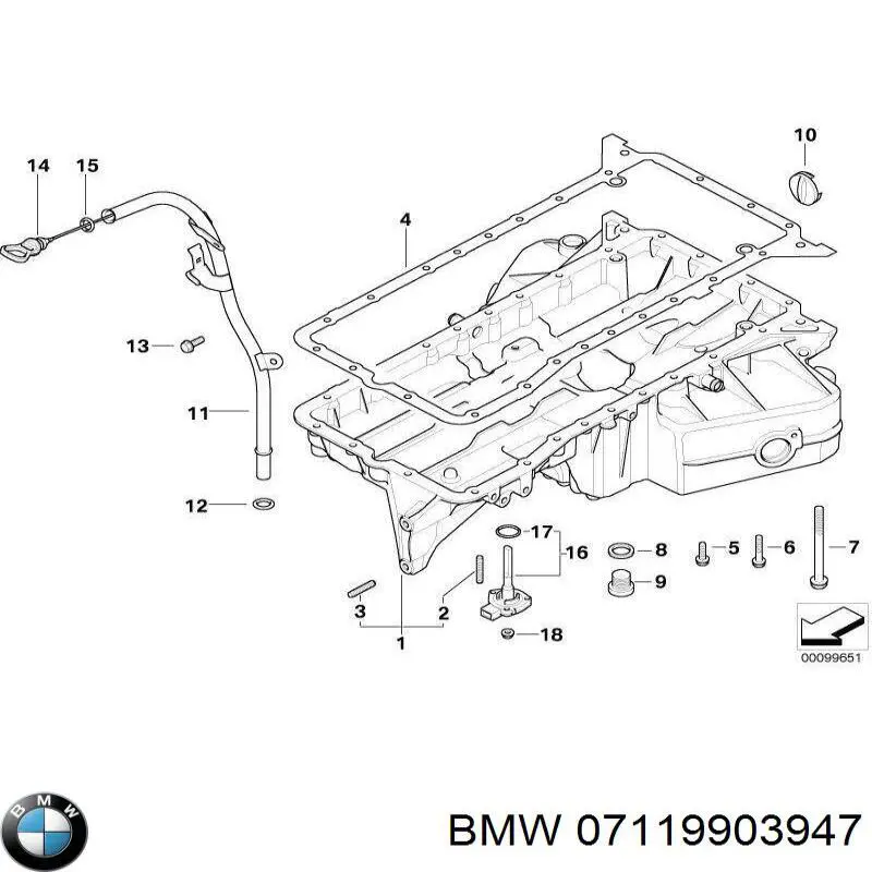 Болт нижнего рычага 07119903947 BMW