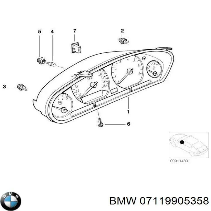 Лампочка поворота 07119905358 BMW