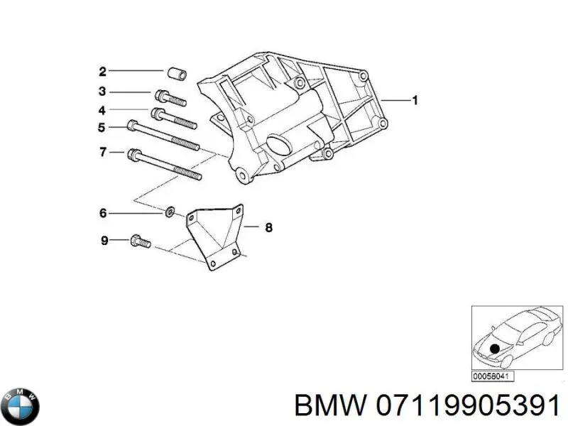 07119905391 BMW parafuso de fixação de braço oscilante dianteiro, inferior