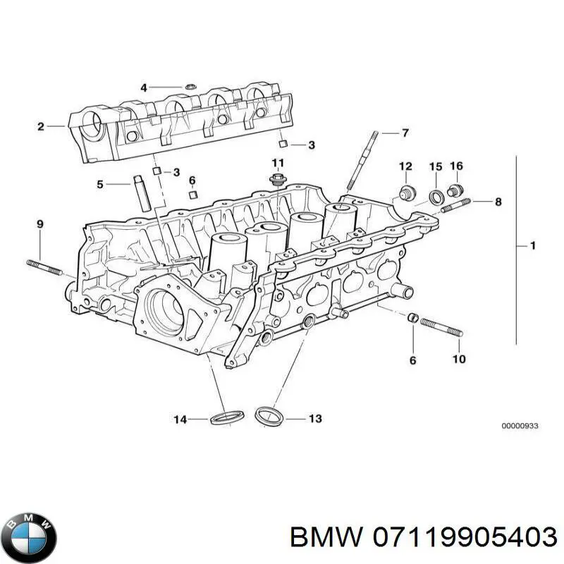 Болт переднего нижнего рычага BMW 07119905403