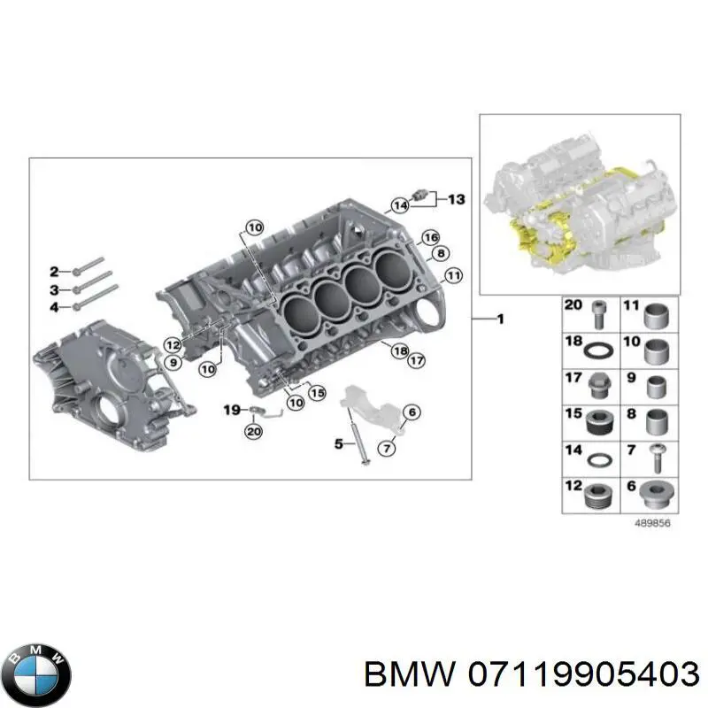 7119905403 BMW parafuso de fixação de braço oscilante dianteiro, inferior