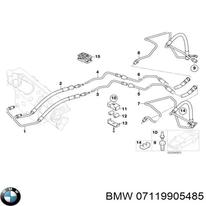 Болт крепления переднего рычага, нижнего 07119905485 BMW