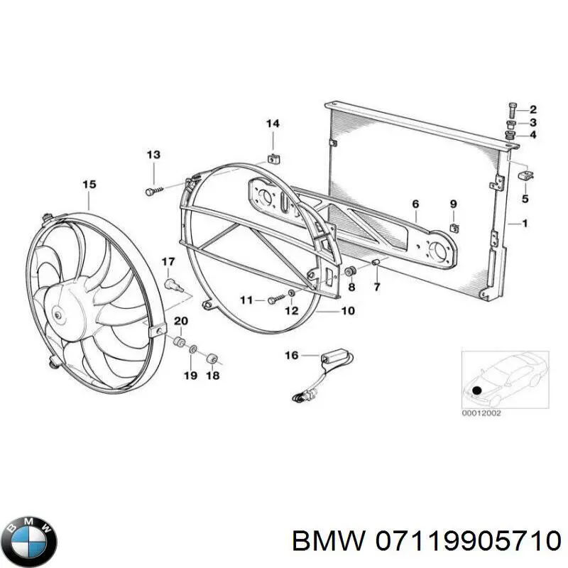 07119905710 BMW Гайка крепления приемной трубы глушителя (штанов)