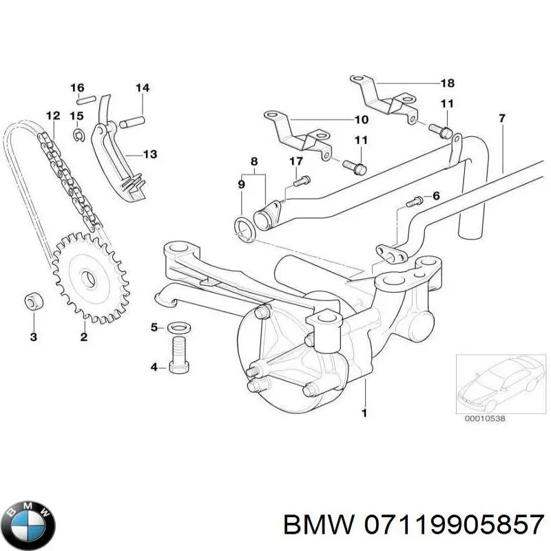 Porca de engrenagem de bomba de óleo para BMW 7 (E38)