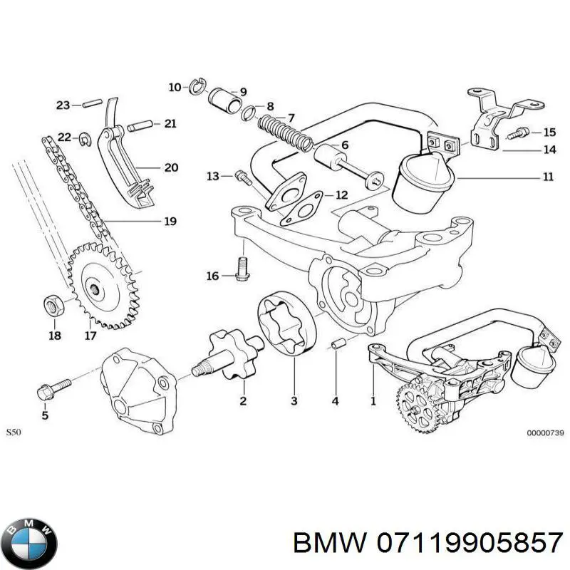 Гайка шестерни масляного насоса BMW 07119905857 цена, от 0.98 USD