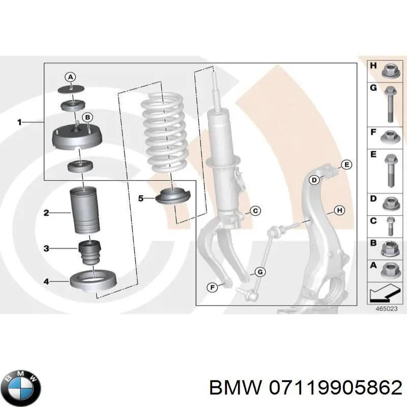 Болт крепления передней шаровой опоры к цапфе BMW 7119905862 цена, от 4.99 USD