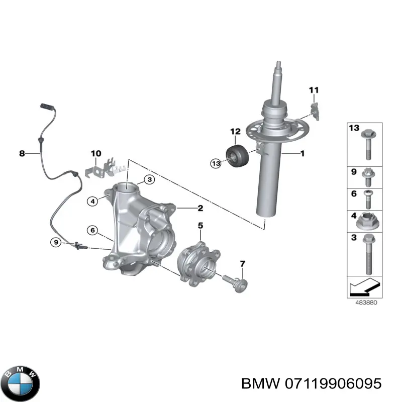 7119906095 BMW Болт крепления переднего рычага, нижнего
