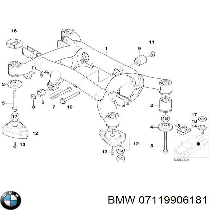 07119906181 BMW parafuso de cabeça de motor (cbc)