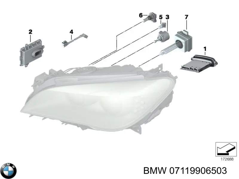 07119906503 BMW Лампочка дальнего света