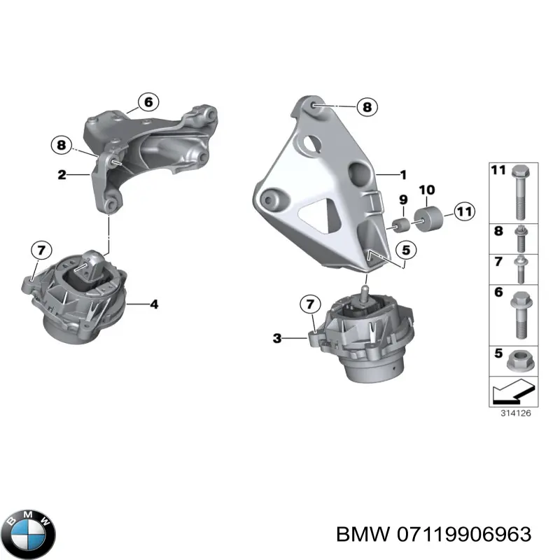 07119906963 BMW parafuso de cabeça de motor (cbc)