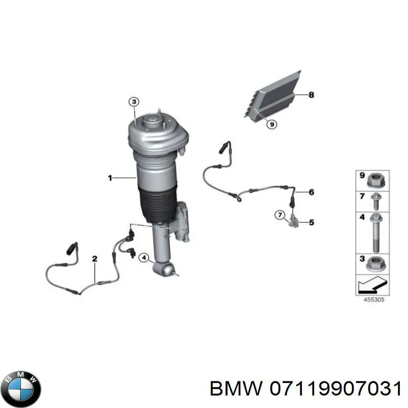 Болт крепления переднего рычага, нижнего BMW 07119907031