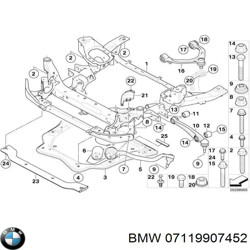 Болт крепления переднего рычага BMW 07119907452