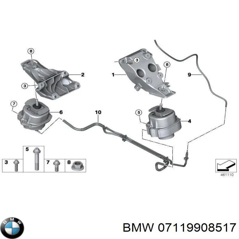 Купить 07119908517 BMW Болт кронштейна подушки двигателя