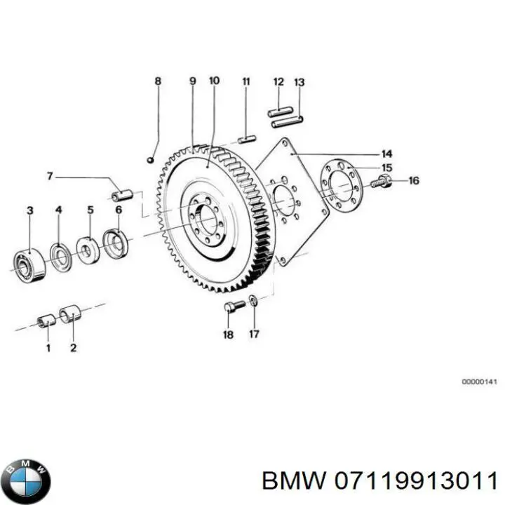 Болт крепления переднего рычага, нижнего 07119913011 BMW