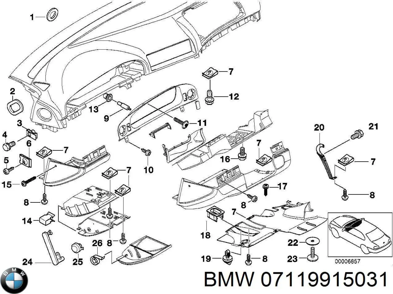 Болт переднего рычага, нижнего BMW 07119915031 цена, от 1.25 USD