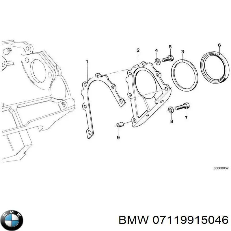 Болт крепления переднего рычага, нижнего 07119915046 BMW