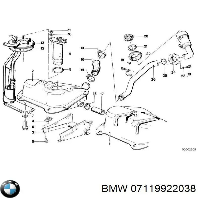 Гайка крепления приемной трубы глушителя (штанов) BMW 07119905729
