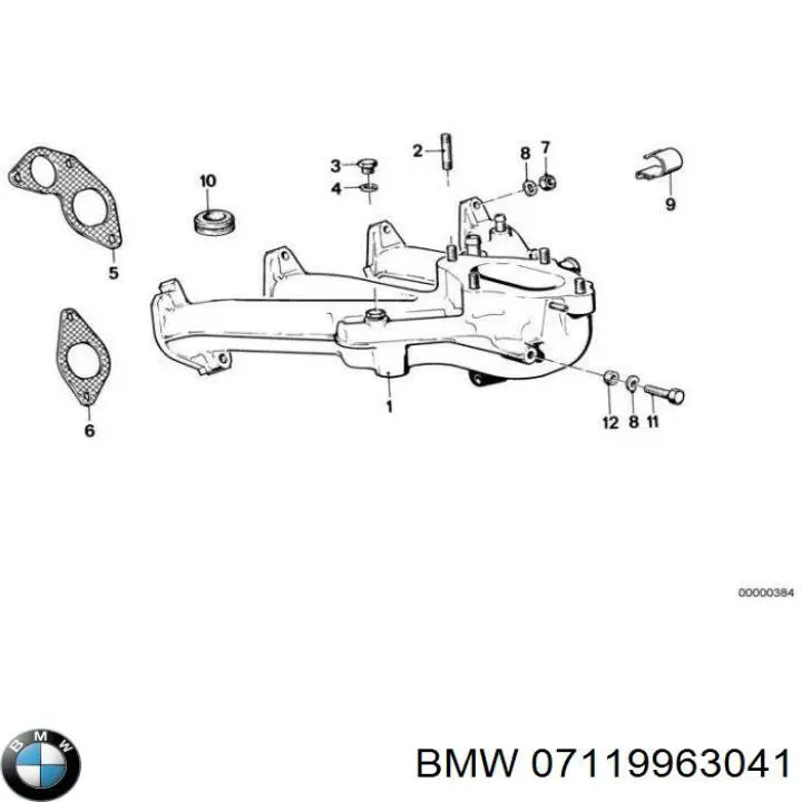 Кольцо приемной трубы глушителя 07119963041 BMW