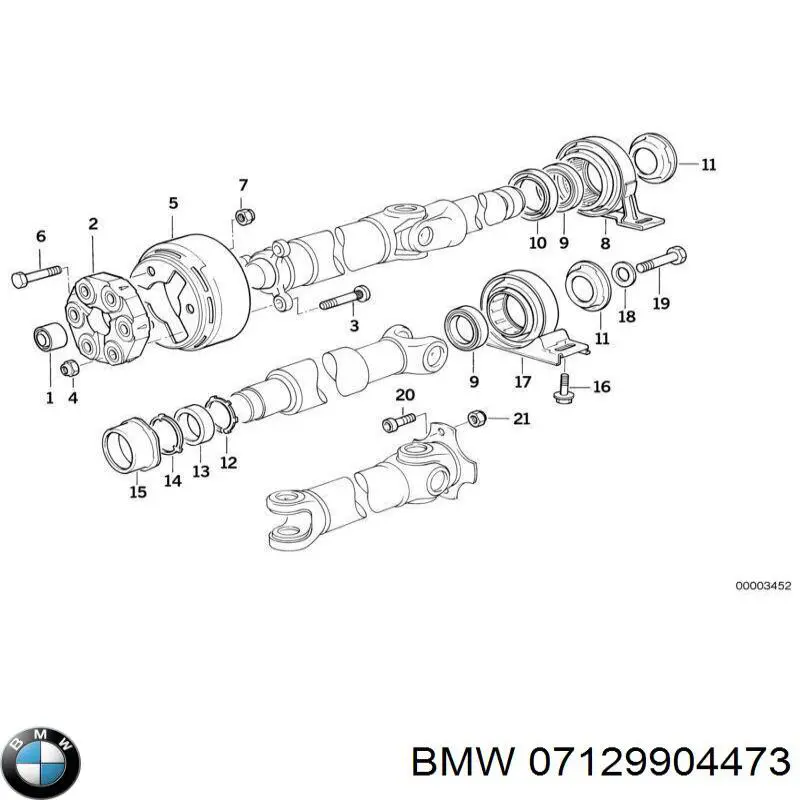 Гайка крепления приемной трубы глушителя (штанов) BMW 07129904473